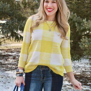 CAbi Checkerboard Pullover - Size Large